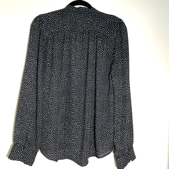 LULU’S | On The Spot Black Polka Dot‎ Button Up Top | Size Medium Women's - Picture 5 of 15